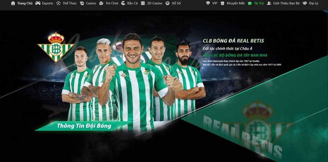 JBO là đối tác chính thức cho CLB bóng đá Real Betis