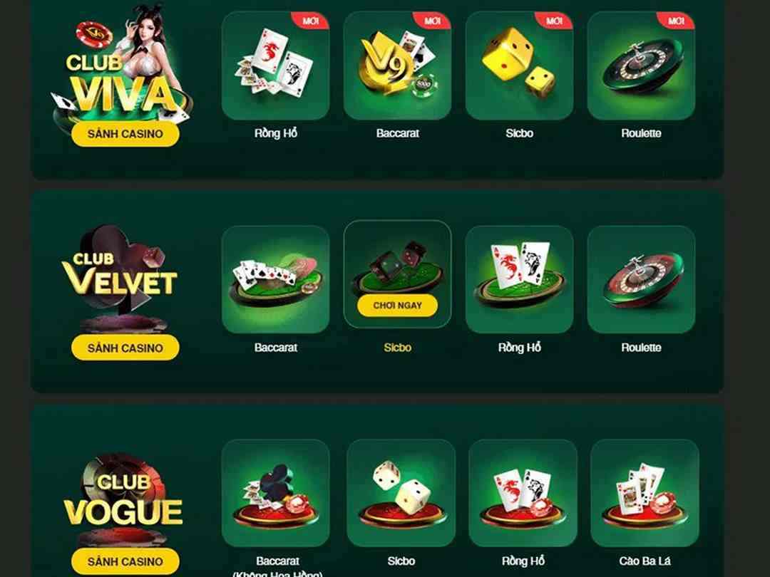 V9Bet có kho game đa dạng để bet thủ giải trí